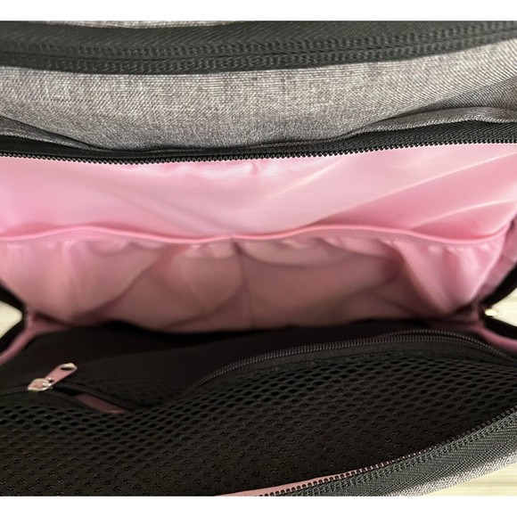 Disney Baby Minnie Mouse Gray & Pink Insulated Pocket Backpack Diaper Bag - Picture 14 of 15